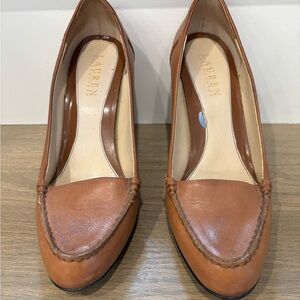 Lauren Ralph Lauren Cognac Leather Penny Loafers